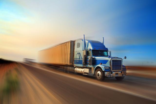 Commercial semi truck on highway
