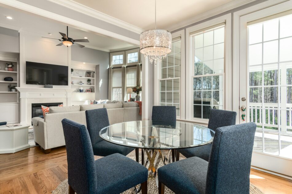 Interior of the dining room of a modern home