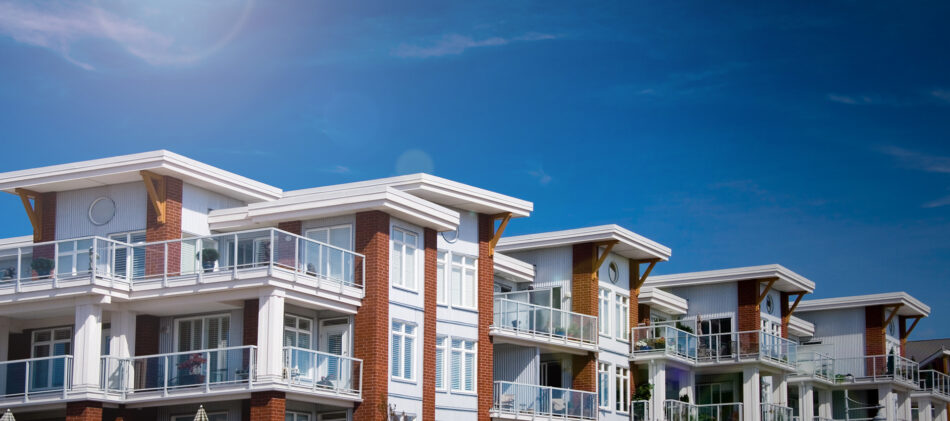 Exterior view of apartment building