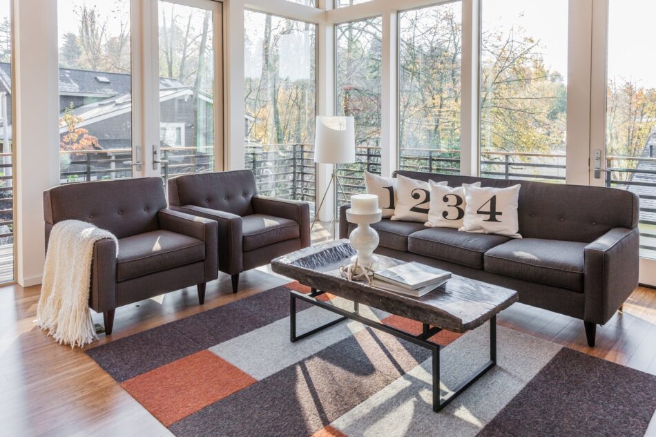 Living room in a city condo