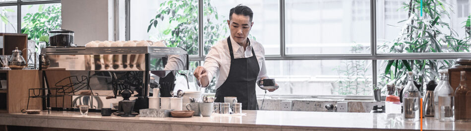 Cook at counter