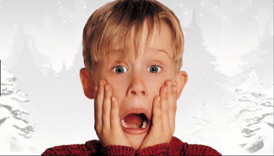 Kevin McAllister from Home Alone doing the hands on cheeks scream face
