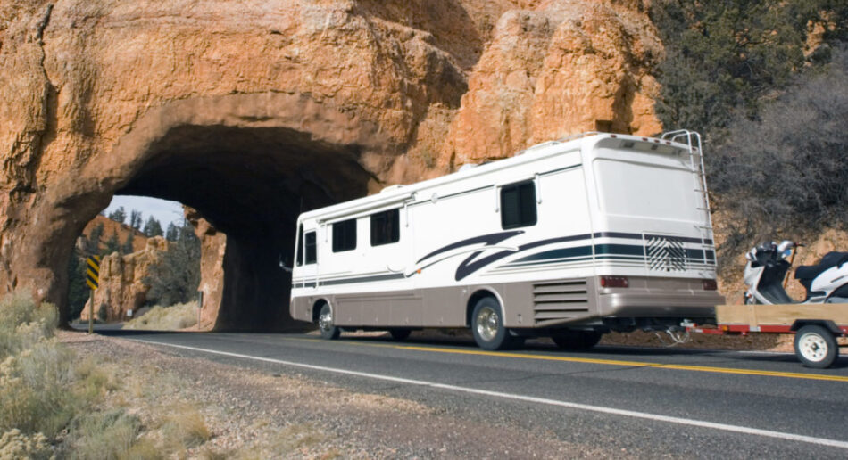 RV approaching a tunnel