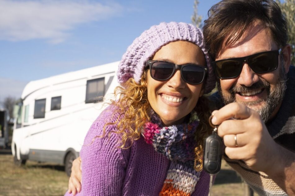 Young couple purchasing an RV in Calgary