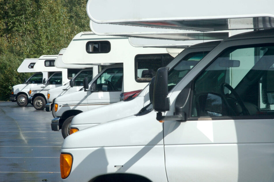 RV rental lot in Calgary