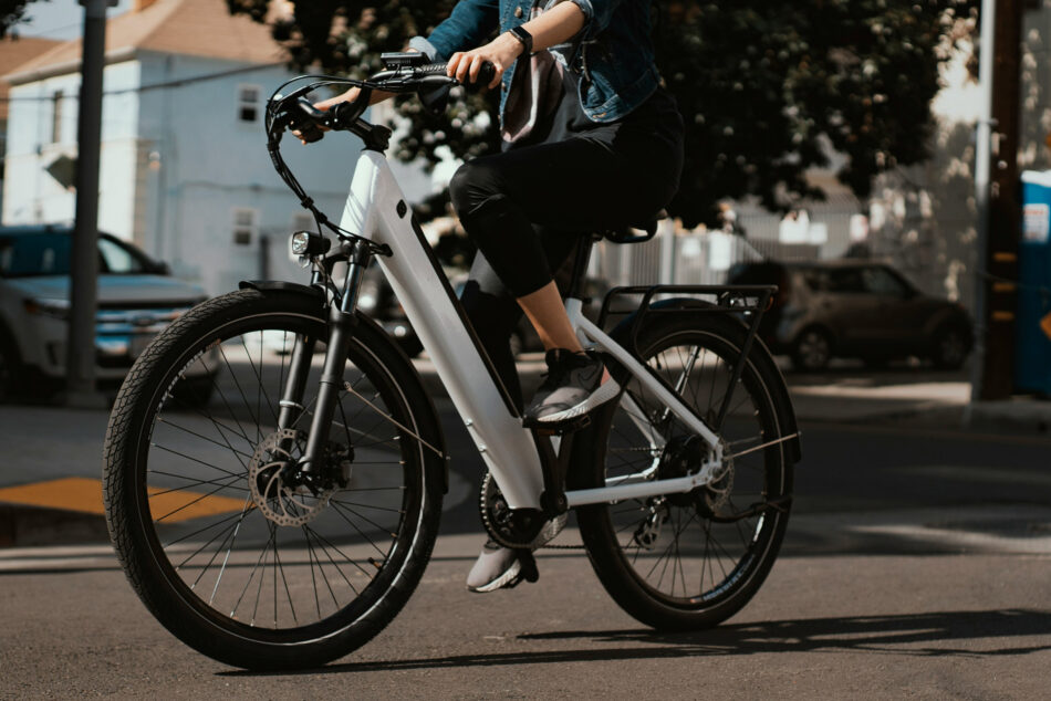 Person riding an e-bike