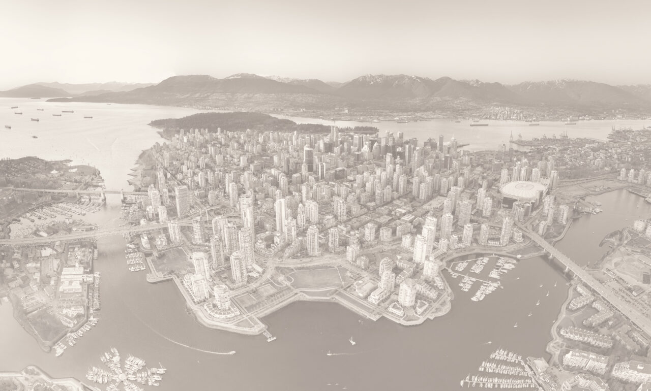 Aerial view of of Burnaby, BC