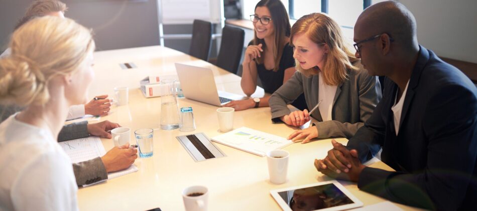 Board meeting of business professionals