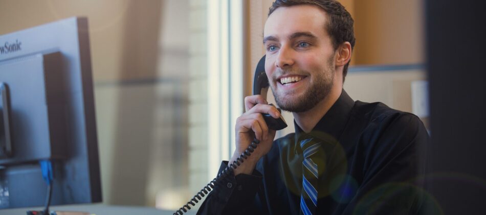 Broker talking on the phone
