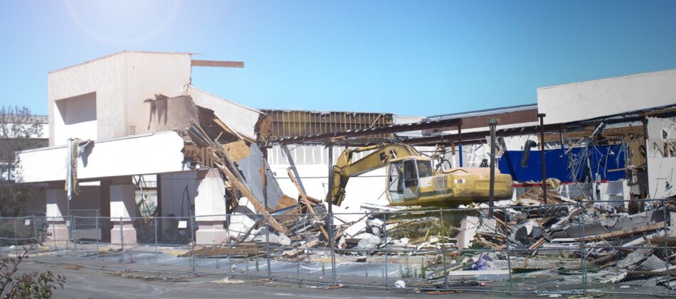 A demolished building