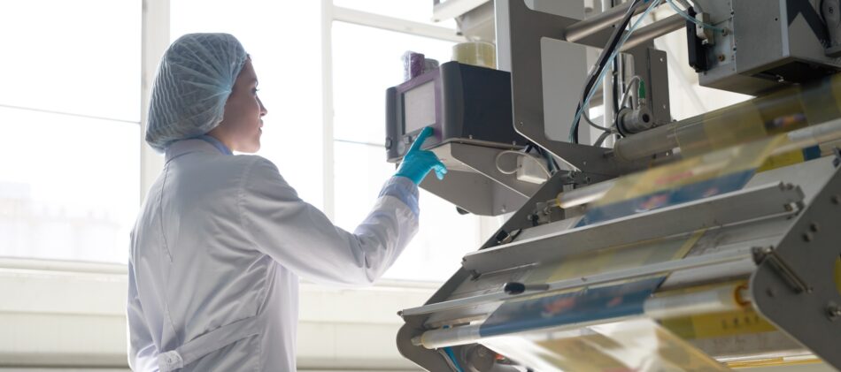 Packaging food in a manufacturing facility
