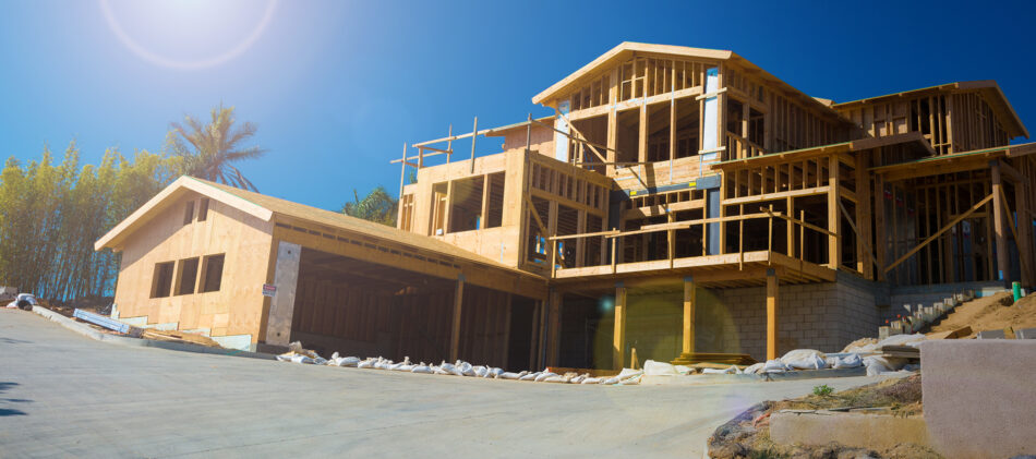 Exterior view of a home under construction