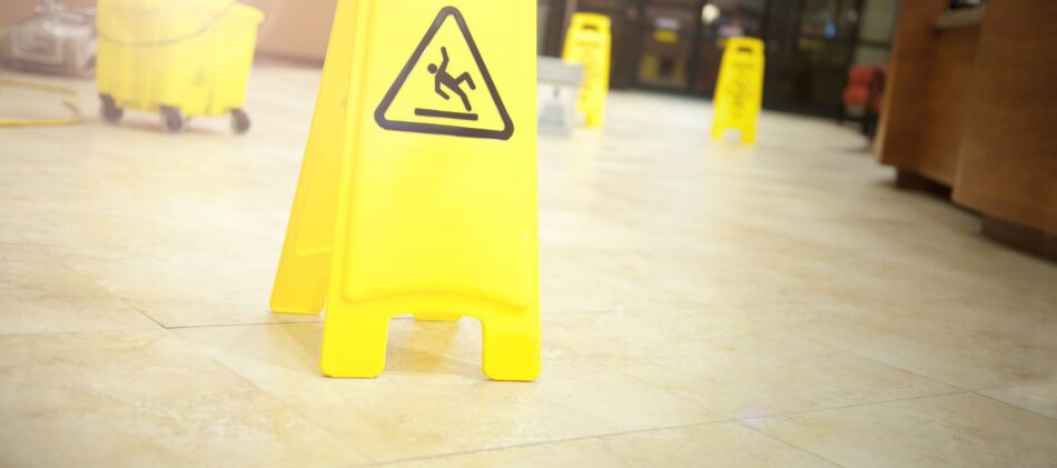 Slippery floor sign